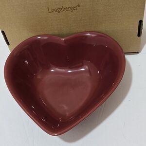 Vintage Rare Longaberger Sweetheart Woven Traditions Heart Dish Paprika 2008